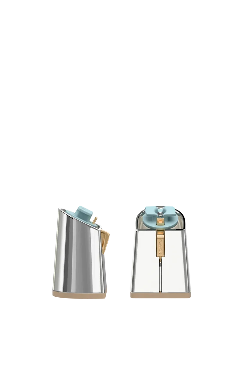 Flare Block Heel Kit 4 Silver Metallic