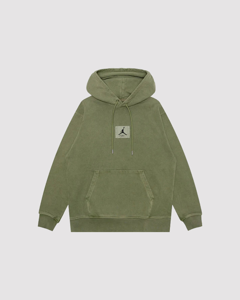 FLEECE WASHED PULLOVER HOODIE "SKY J LT OLIVE"