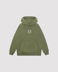 FLEECE WASHED PULLOVER HOODIE "SKY J LT OLIVE"