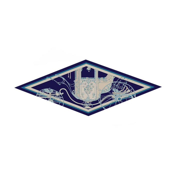 Four-Wheeled Carriage Navy Silk Diamond Scarf
