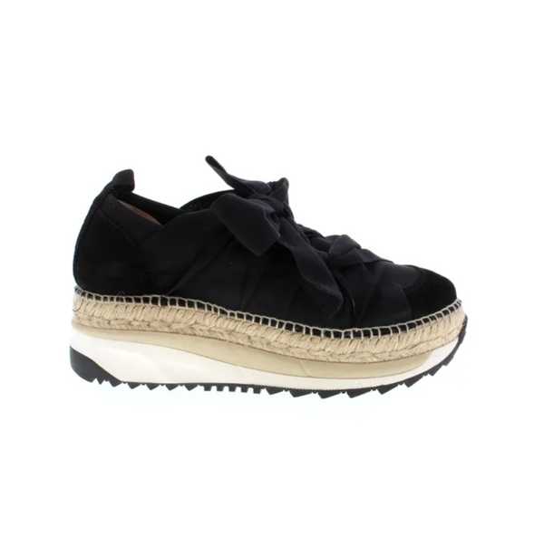 Free People Chapmin Suede Bow Detail Espadrille Platform Wedge Sneakers OB230186