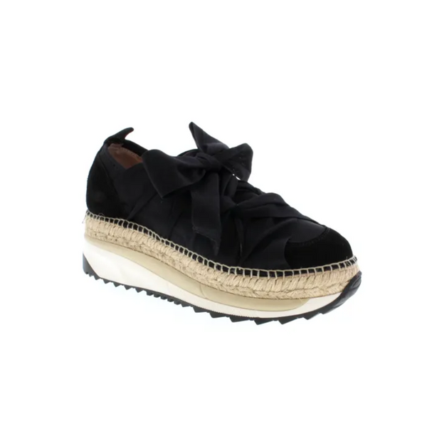 Free People Chapmin Suede Bow Detail Espadrille Platform Wedge Sneakers OB230186