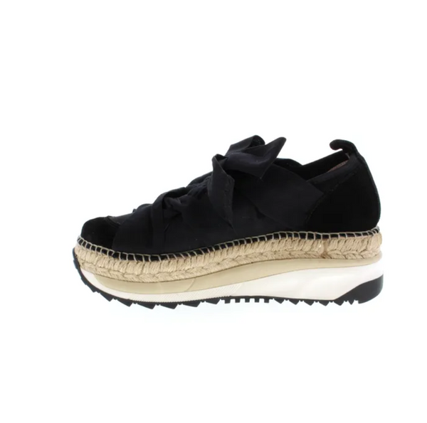 Free People Chapmin Suede Bow Detail Espadrille Platform Wedge Sneakers OB230186