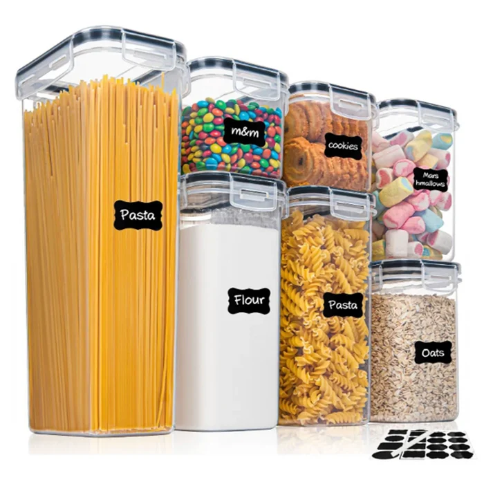 FreshKeep™ 7-Piece BPA-Free Airtight Food Storage Container Set – Includes 10 Labels & Marker