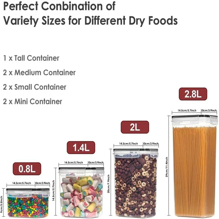 FreshKeep™ 7-Piece BPA-Free Airtight Food Storage Container Set – Includes 10 Labels & Marker