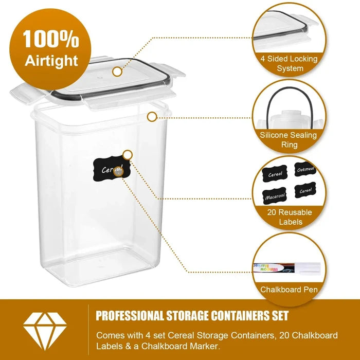 FreshKeep™ 7-Piece BPA-Free Airtight Food Storage Container Set – Includes 10 Labels & Marker