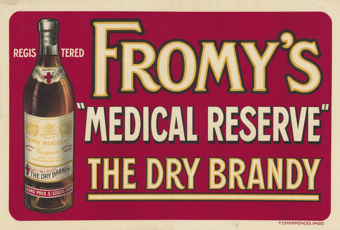 Fromy’s Medical Reserve Vintage Brandy Poster, 1914