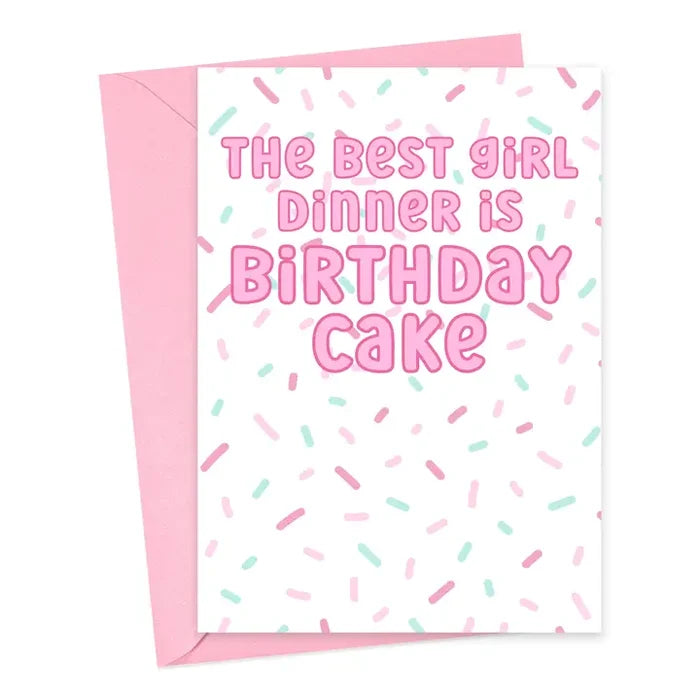 Girl Dinner Birthday Card