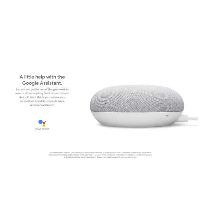 Google Nest Mini (2nd Gen) – Compact Smart Speaker with Google Assistant & Voice Control