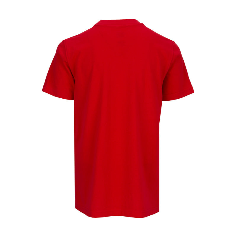 Red youth graphic T-shirt, back view with no visible print