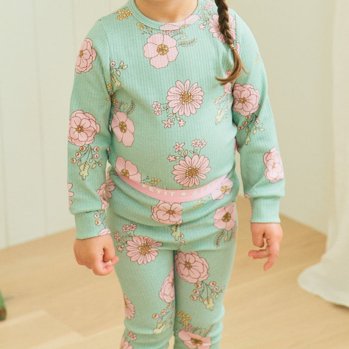 Green Bloom Pajama Set