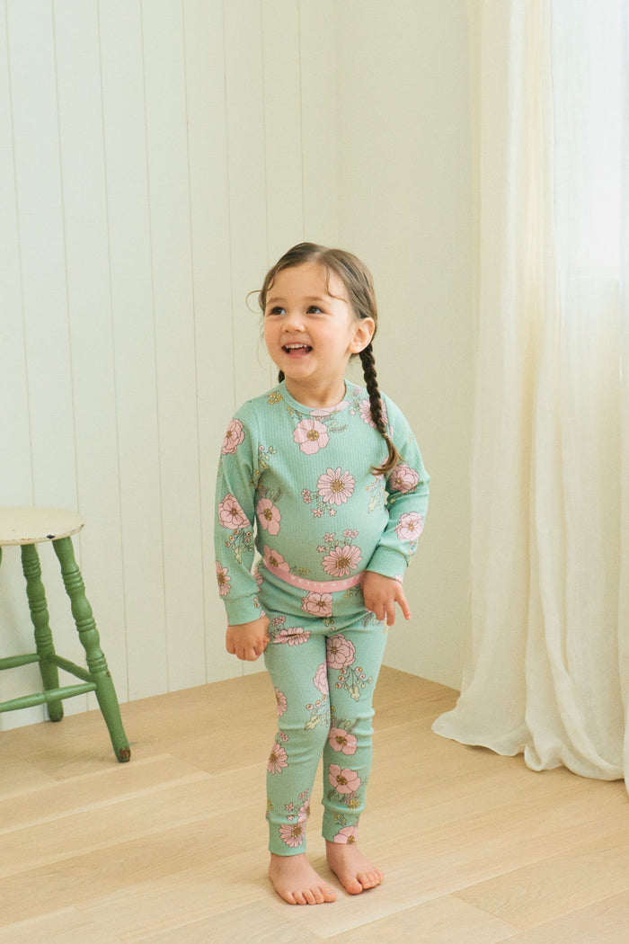Green Bloom Pajama Set
