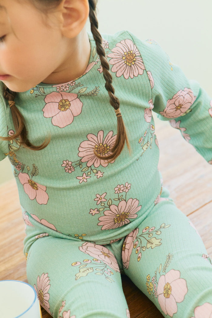 Green Bloom Pajama Set