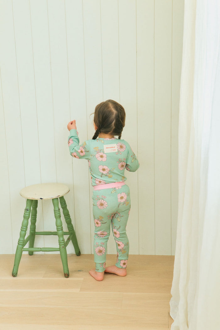 Green Bloom Pajama Set