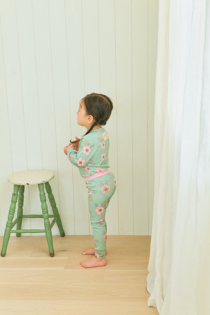 Green Bloom Pajama Set