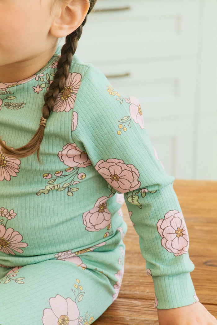 Green Bloom Pajama Set
