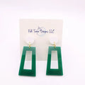Green & White Acrylic Game Day Earrings