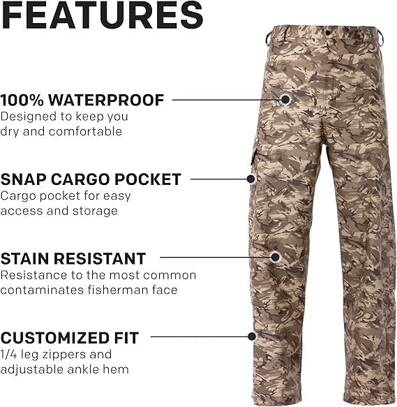 Grundens Men’s Neptune Fishing Pants 10078-20 Refraction Camo Stone
