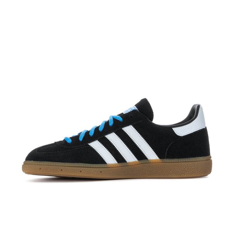 Men's Handball Spezial low sneakers, black upper with white stripes and blue laces