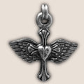 HEART CROSS W/ WINGS ZIPPER PULL