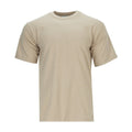 Men's khaki heavyweight crew neck T-shirt, short sleeves, front view