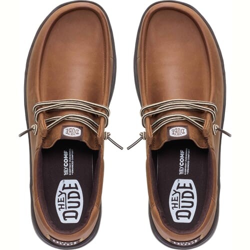 Hey Dude Men's Paul Leather Casual Shoes 45157-2LU Robe Brown