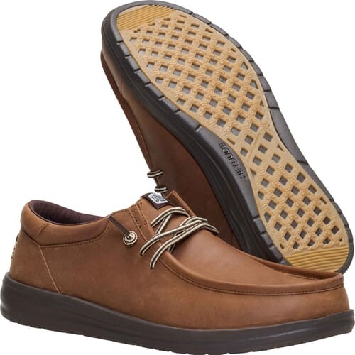 Hey Dude Men's Paul Leather Casual Shoes 45157-2LU Robe Brown