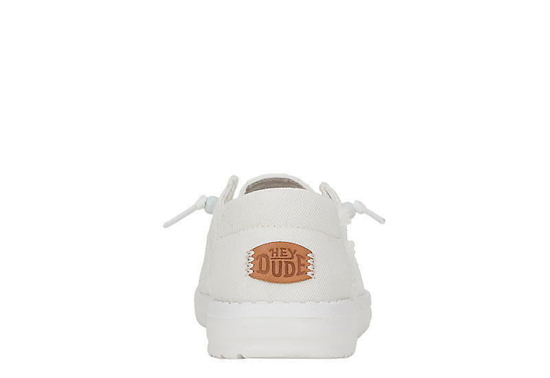 Hey Dude Womens Wendy Crochet Lace Slip On Sneaker 43112-100 White - AllSportsWearUSA