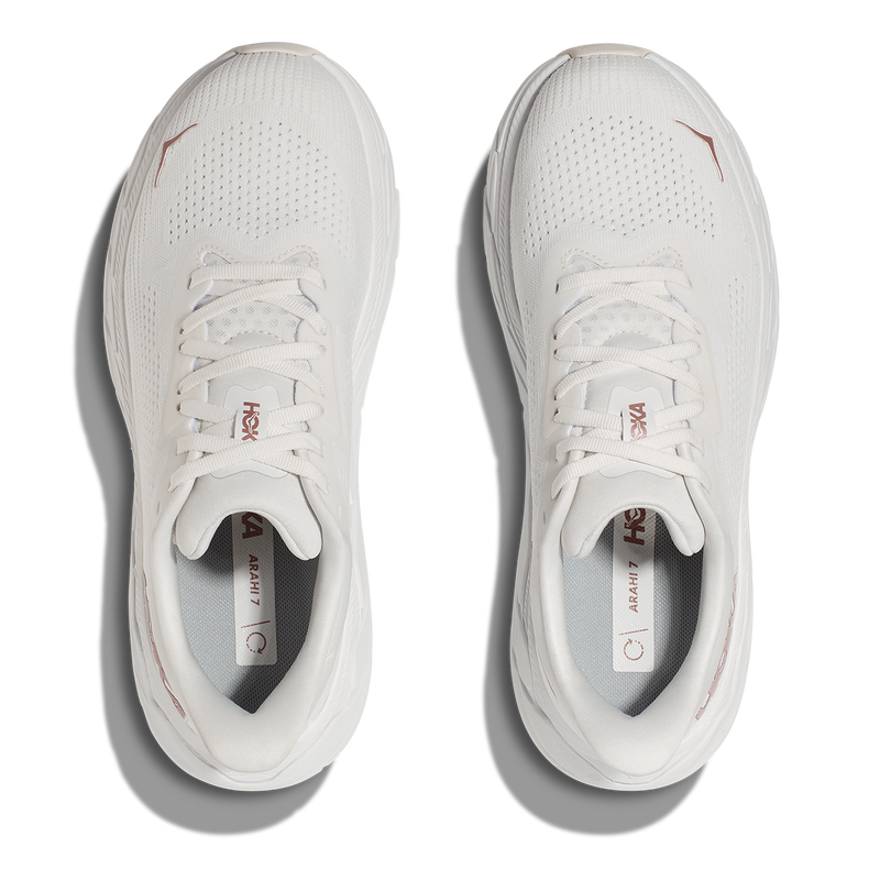 Hoka Arahi 7 - Blanc de Blanc - Rose Gold