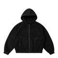 HOODED DENIM JACKET BLACK