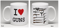 I LOVE GUNS COFFEE MUG