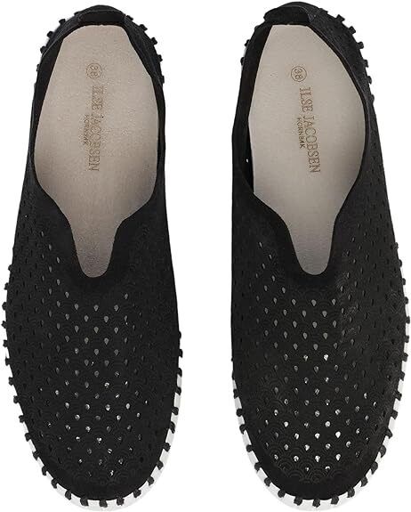 Ilse Jacobsen Womens Tulip 3373 Black Platform Slipon Shoe Brand New - AllSportsWearUSA