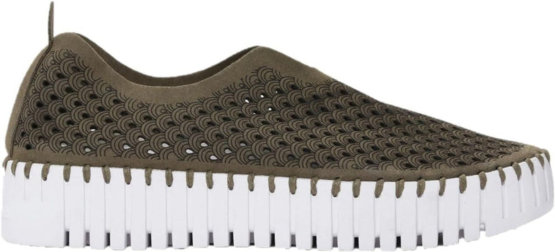 Ilse Jacobsen Womens Tulip 3373 Deep Olive Platform Slipon Brand New - AllSportsWearUSA