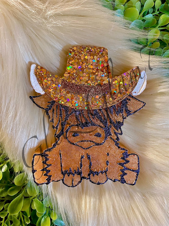 Highland Cow w/ Cowboy Hat Silicone Mold-GNG7 Exclusive