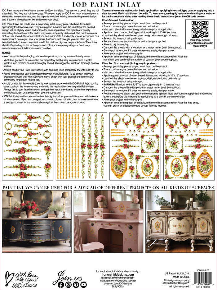 IOD Petite Fleur Red Paint Inlay