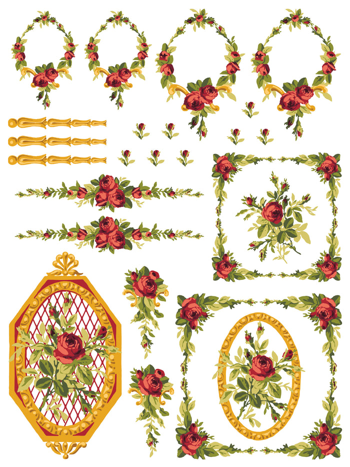 IOD Petite Fleur Red Paint Inlay