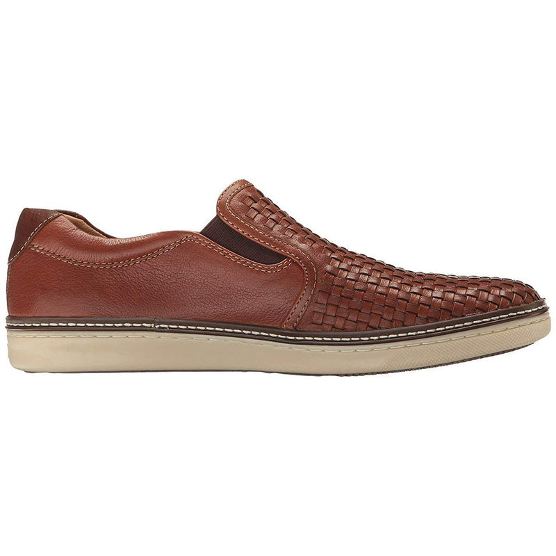 Johnston & Murphy Men's McGuffey Woven Leather Slip On 25-1382 Brown Classic