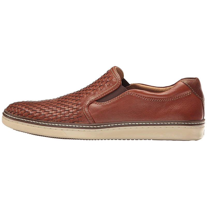 Johnston & Murphy Men's McGuffey Woven Leather Slip On 25-1382 Brown Classic