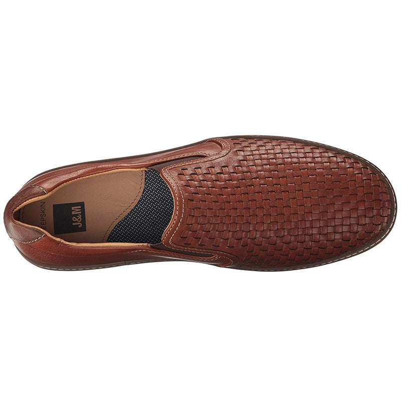 Johnston & Murphy Men's McGuffey Woven Leather Slip On 25-1382 Brown Classic
