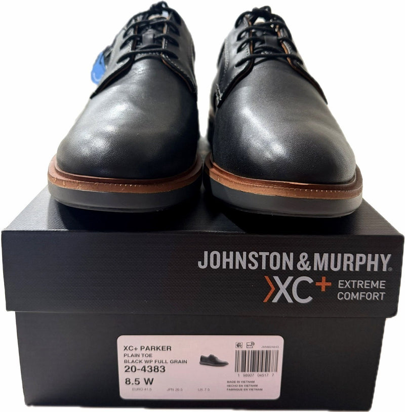 Johnston & Murphy XC+ Parker Plain Toe Lace up Dress Shoes 020-04383 Black