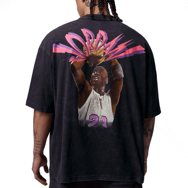JORDAN FLIGHT SHIRT BLACK/WHITE