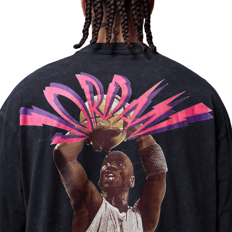 JORDAN FLIGHT SHIRT BLACK/WHITE