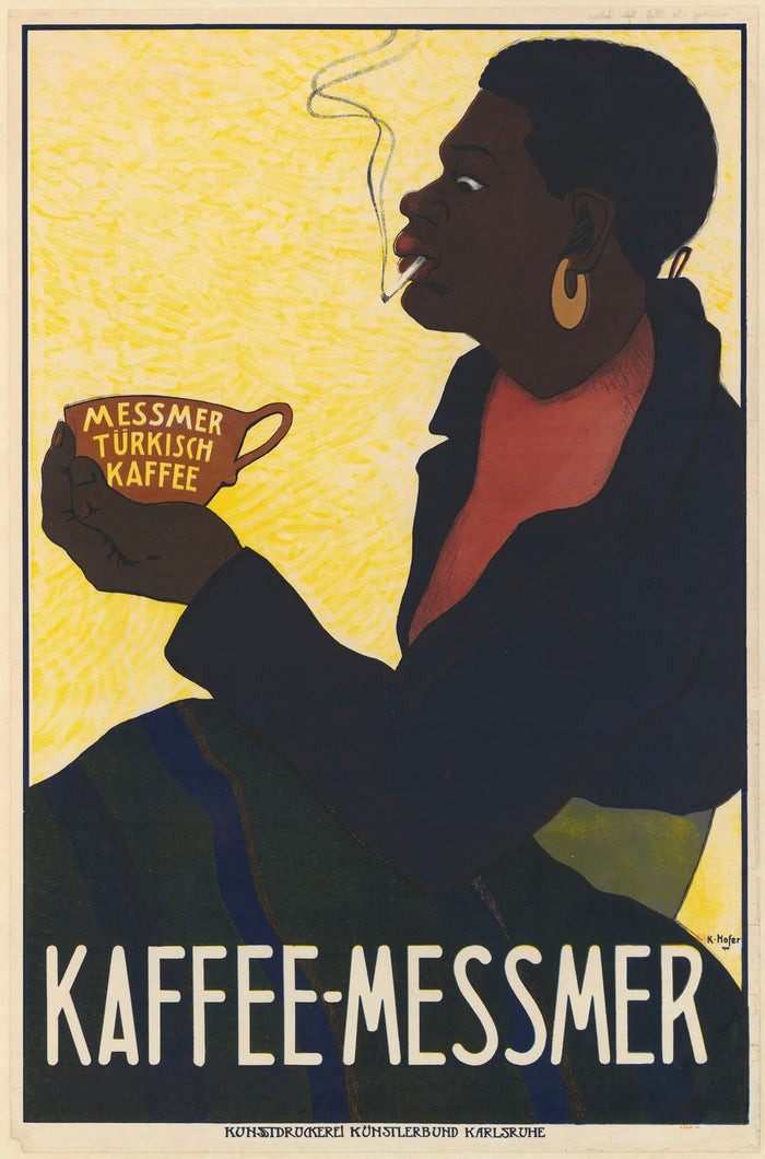 Kaffee-Messmer Vintage Coffee Poster by Karl Hofer, 1900