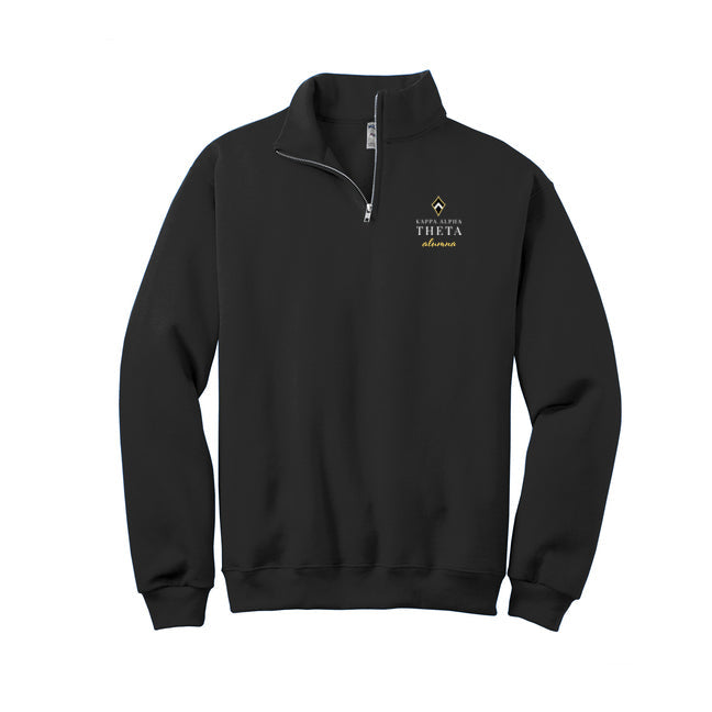 Kappa Alpha Theta Alumna Quarter Zip Sweatshirt - Black