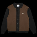 Grand Collection | Knit Button-Up Sweater Color : Black / Brown