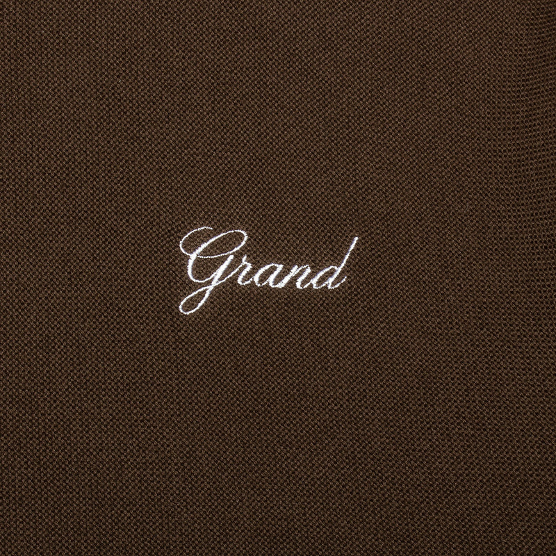 Grand Collection | Knit Button-Up Sweater Color : Black / Brown