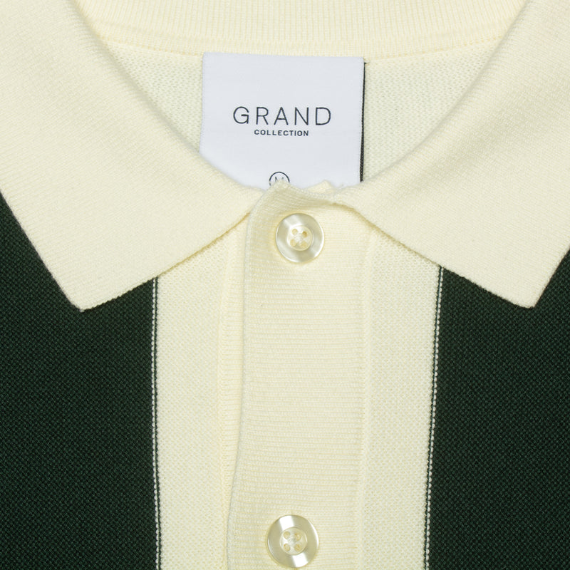 Grand Collection | Knit Button-Up Sweater Color : Cream / Forest