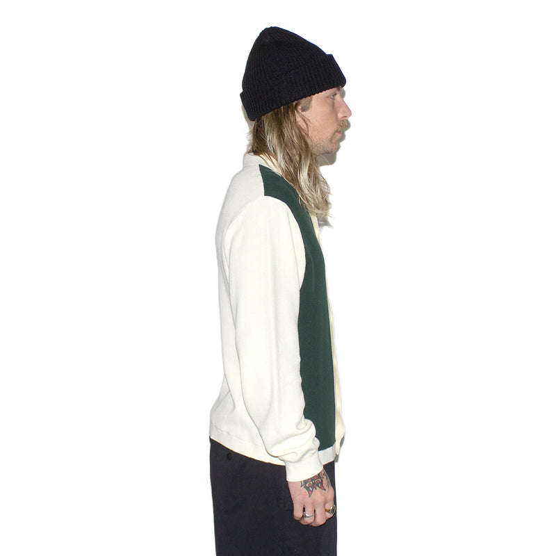 Grand Collection | Knit Button-Up Sweater Color : Cream / Forest