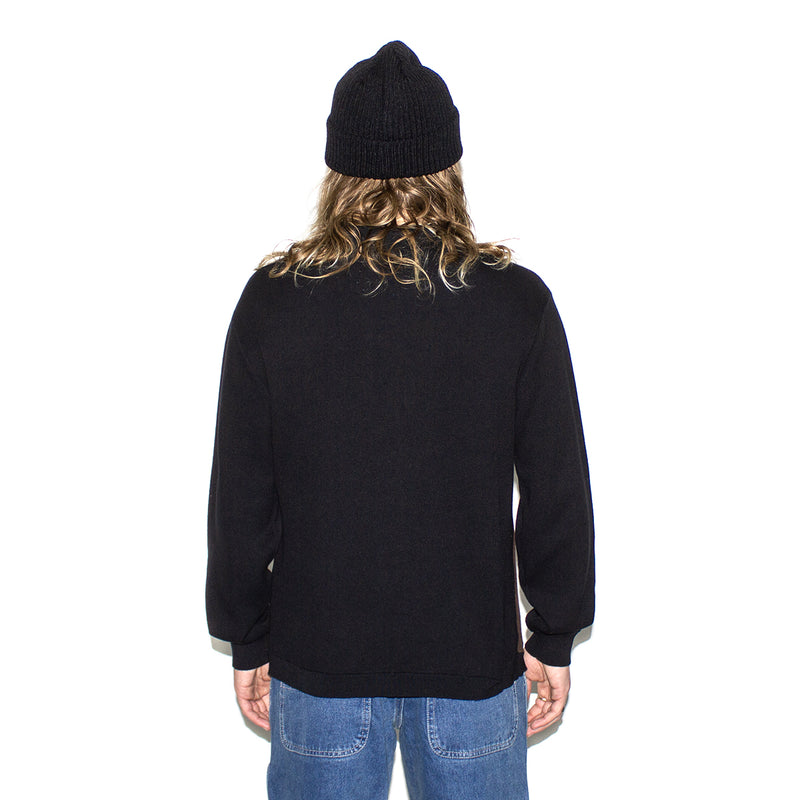 Grand Collection | Knit Button-Up Sweater Color : Black / Brown