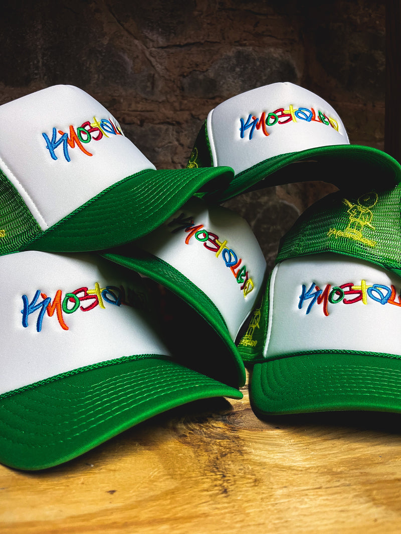 KNOSTALGIA HANDSTYLE TRUCKER HAT "KELLY GREEN"